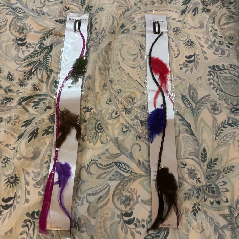 2000s Colorful Feather Hair Extensions